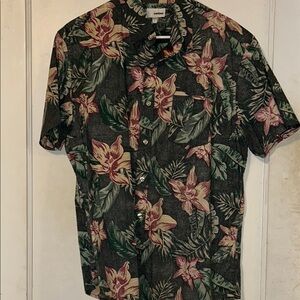 Sonoma Black and Green Casual Button Down Shirt